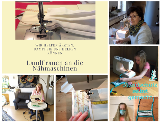 Unsere Landfrauen an den Nähmaschinen